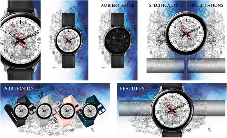 Fatima artistic watch-face presentation board