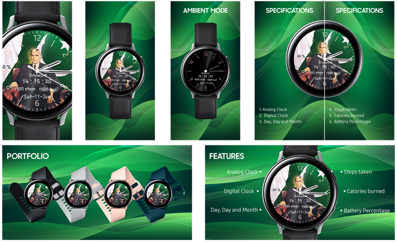 Pakistan national heritage watch-face presentation board